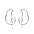 Dainty White CZ Zircon Silver 925 Unique Earrings